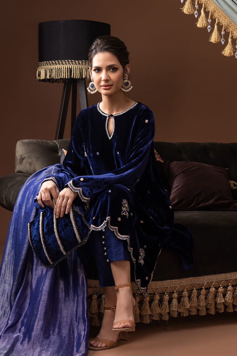 Ansab Jahangir | Bow Velvet Edit | ELEANOR by Ansab Jahangir - Designer Dress - Type: Ladies Clothes - Available at Libayah - 100% Original