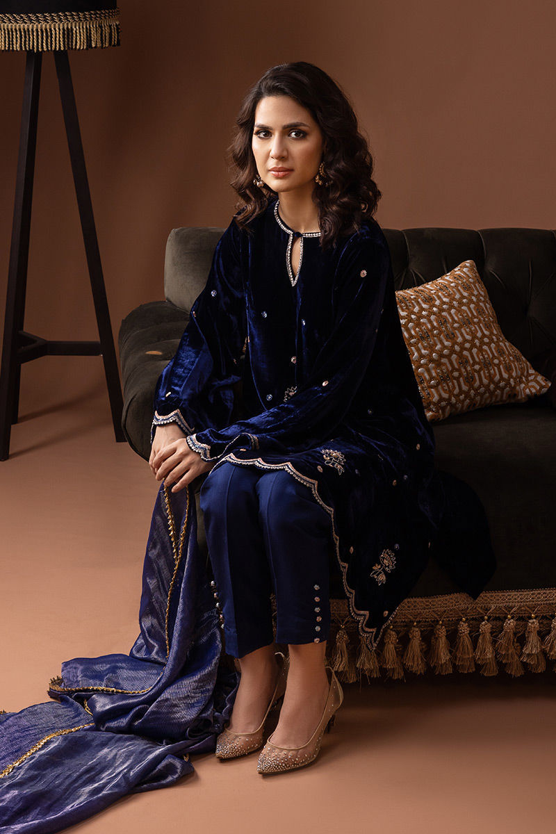 Ansab Jahangir | Bow Velvet Edit | ELEANOR by Ansab Jahangir - Designer Dress - Type: Ladies Clothes - Available at Libayah - 100% Original