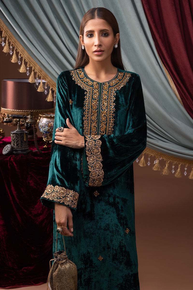 Ansab Jahangir | Bow Velvet Edit | FELICIA by Ansab Jahangir - Designer Dress - Type: Ladies Clothes - Available at Libayah - 100% Original