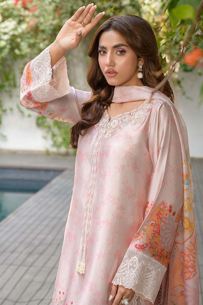 Fatima Khan | Eid Digital Silk Prints | Oriental Peach by Fatima Khan - Designer Dress - Type: Ladies Clothes - Available at Libayah - 100% Original