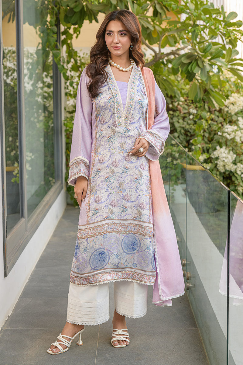 Fatima Khan | Eid Digital Silk Prints | Aqua Coral by Fatima Khan - Designer Dress - Type: Ladies Clothes - Available at Libayah - 100% Original