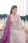 Fatima Khan | Eid Digital Silk Prints | Lavender Ivory by Fatima Khan - Designer Dress - Type: Ladies Clothes - Available at Libayah - 100% Original