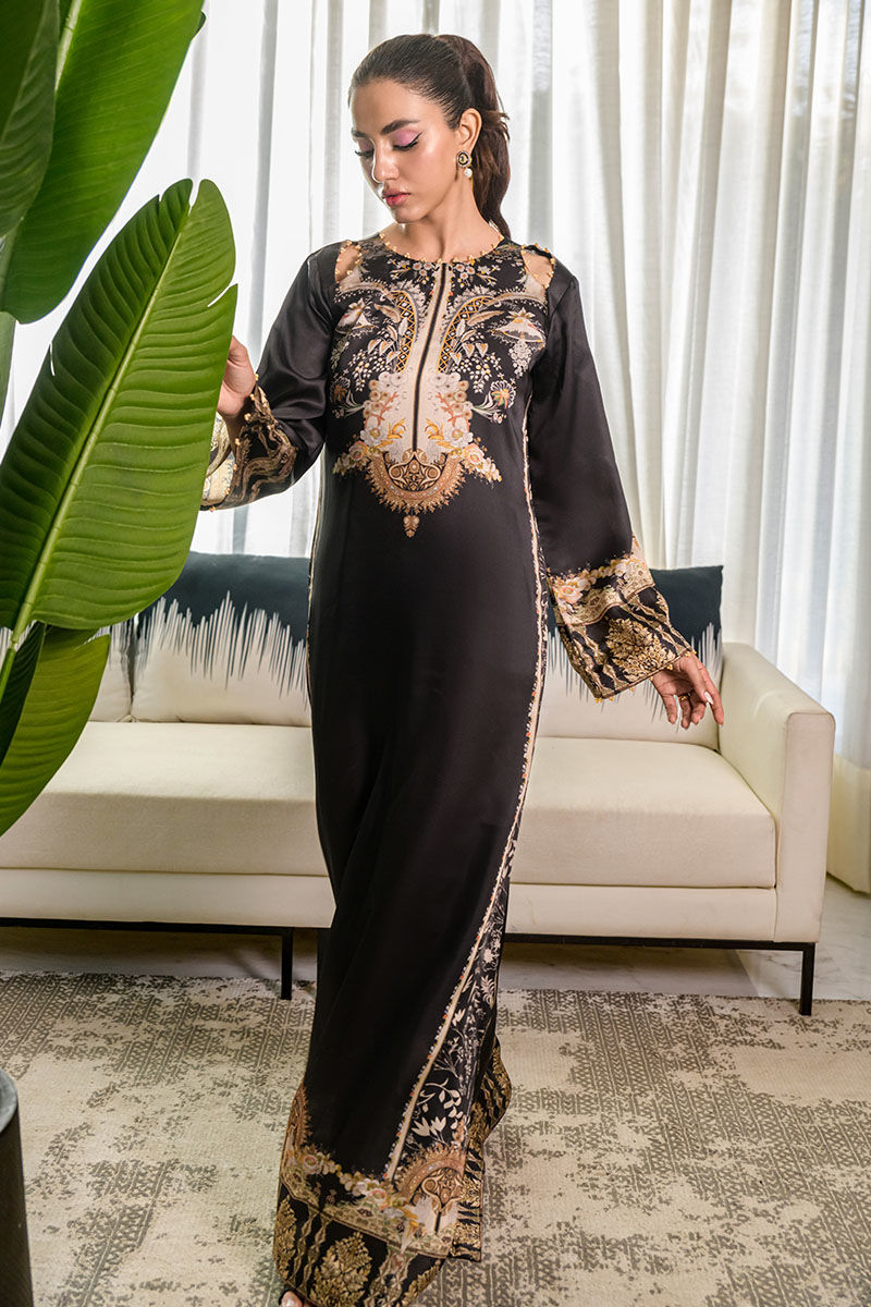Fatima Khan | Eid Digital Silk Prints | Black Opal by Fatima Khan - Designer Dress - Type: Ladies Clothes - Available at Libayah - 100% Original