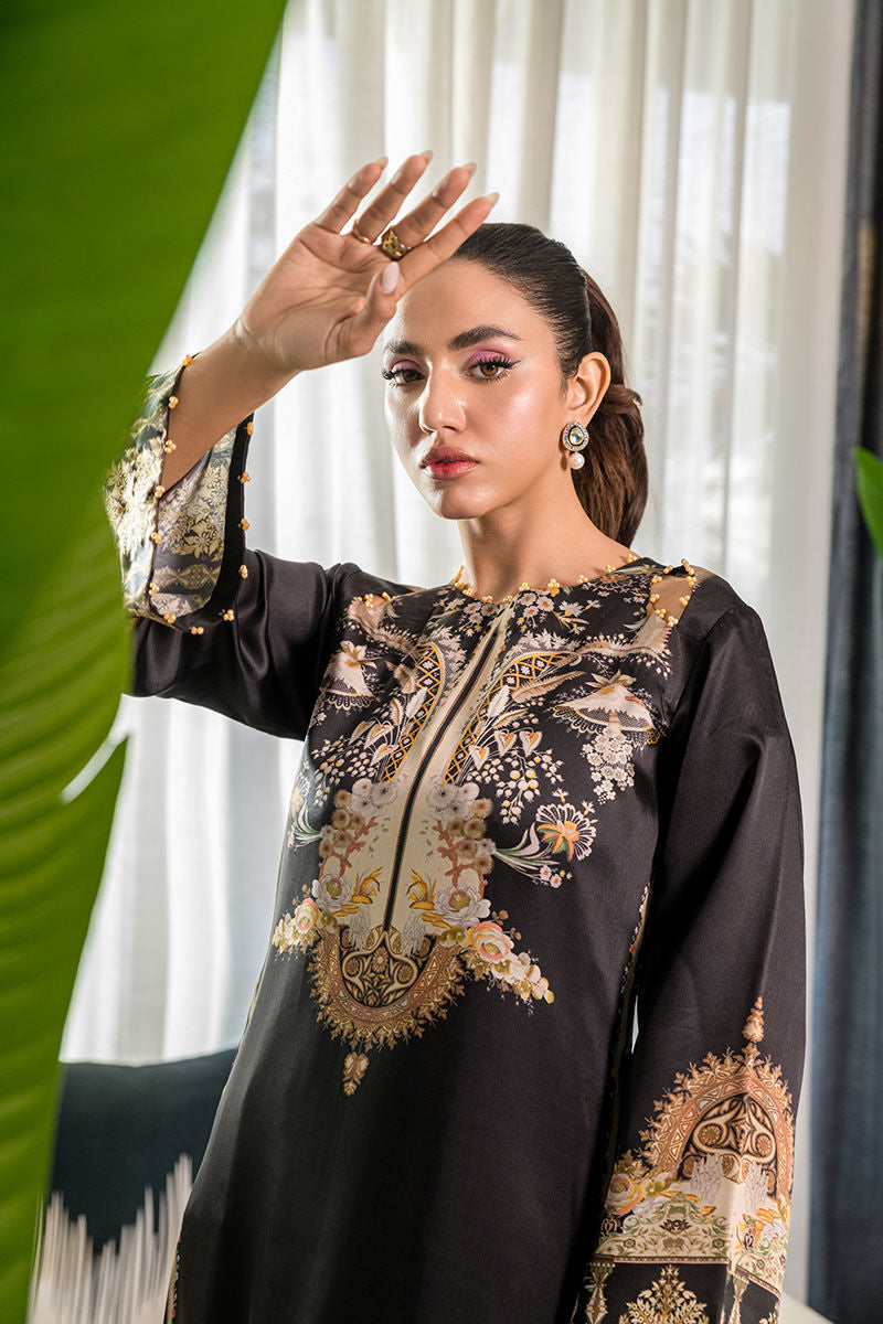 Fatima Khan | Eid Digital Silk Prints | Black Opal by Fatima Khan - Designer Dress - Type: Ladies Clothes - Available at Libayah - 100% Original