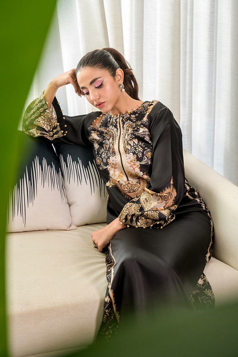 Fatima Khan | Eid Digital Silk Prints | Black Opal by Fatima Khan - Designer Dress - Type: Ladies Clothes - Available at Libayah - 100% Original