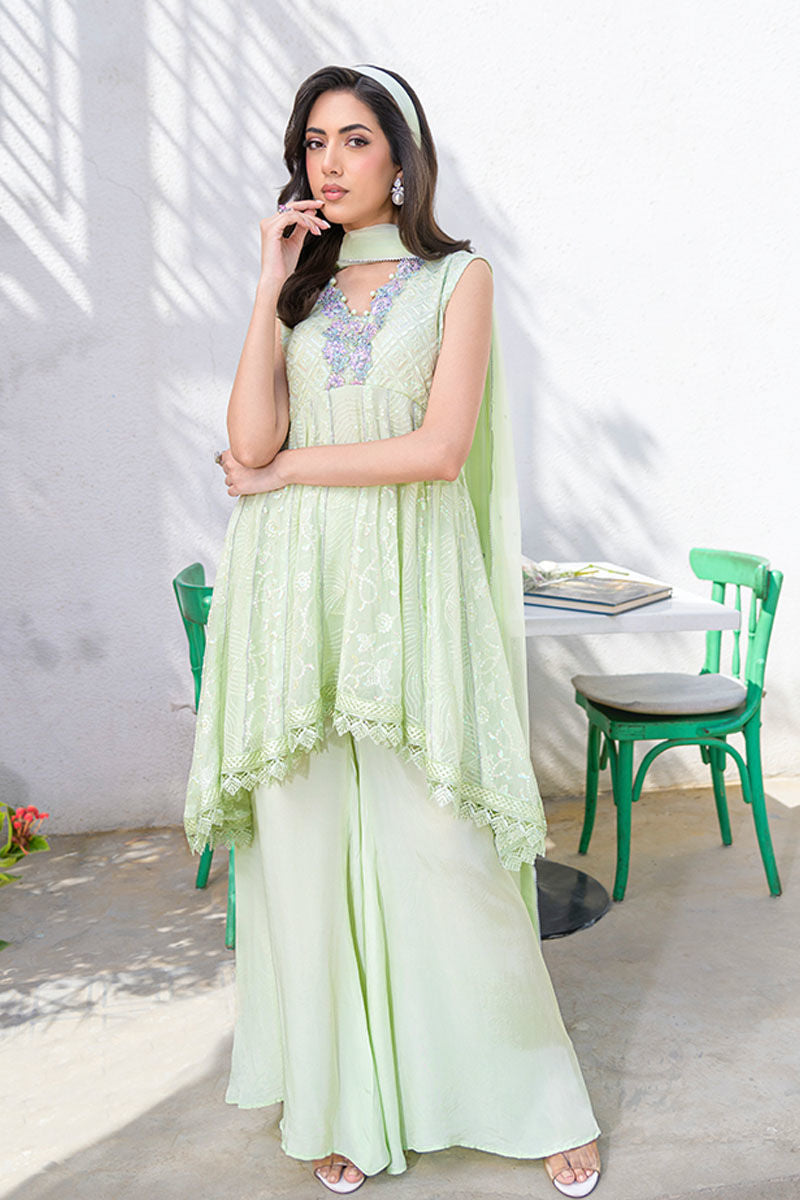 Fatima Khan | La Fleur Eid Edit | Pale Pistachio by Fatima Khan - Designer Dress - Type: Ladies Clothes - Available at Libayah - 100% Original