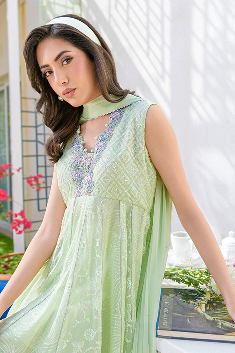 Fatima Khan | La Fleur Eid Edit | Pale Pistachio by Fatima Khan - Designer Dress - Type: Ladies Clothes - Available at Libayah - 100% Original