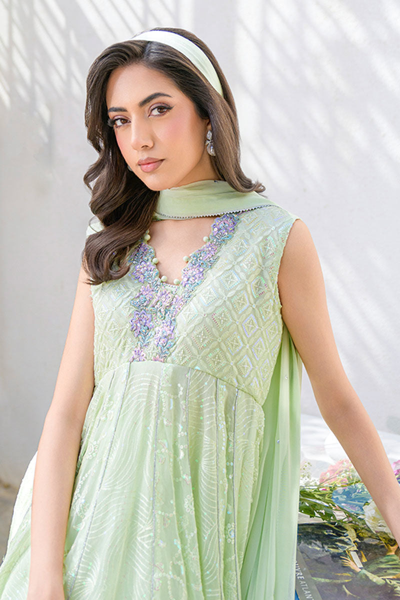 Fatima Khan | La Fleur Eid Edit | Pale Pistachio by Fatima Khan - Designer Dress - Type: Ladies Clothes - Available at Libayah - 100% Original