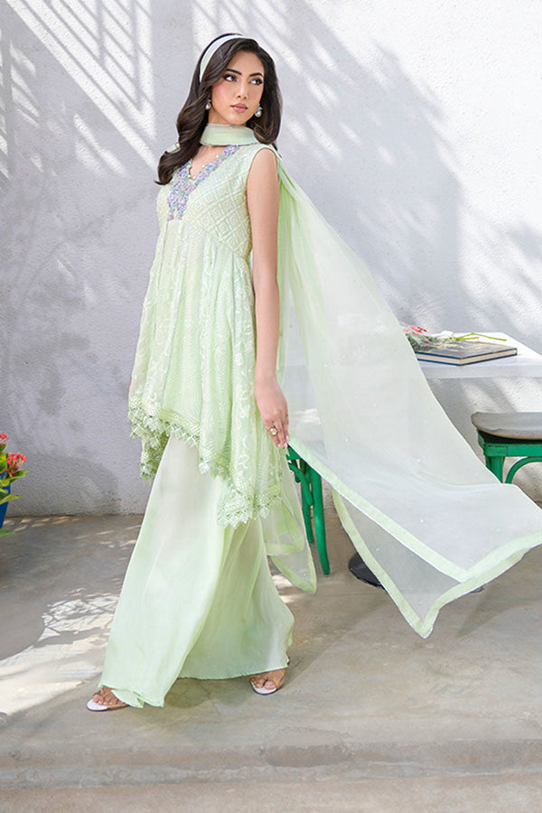 Fatima Khan | La Fleur Eid Edit | Pale Pistachio by Fatima Khan - Designer Dress - Type: Ladies Clothes - Available at Libayah - 100% Original
