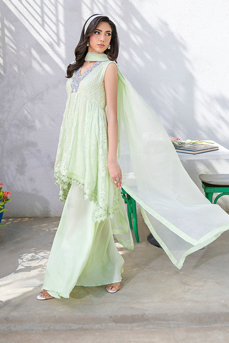 Fatima Khan | La Fleur Eid Edit | Pale Pistachio by Fatima Khan - Designer Dress - Type: Ladies Clothes - Available at Libayah - 100% Original