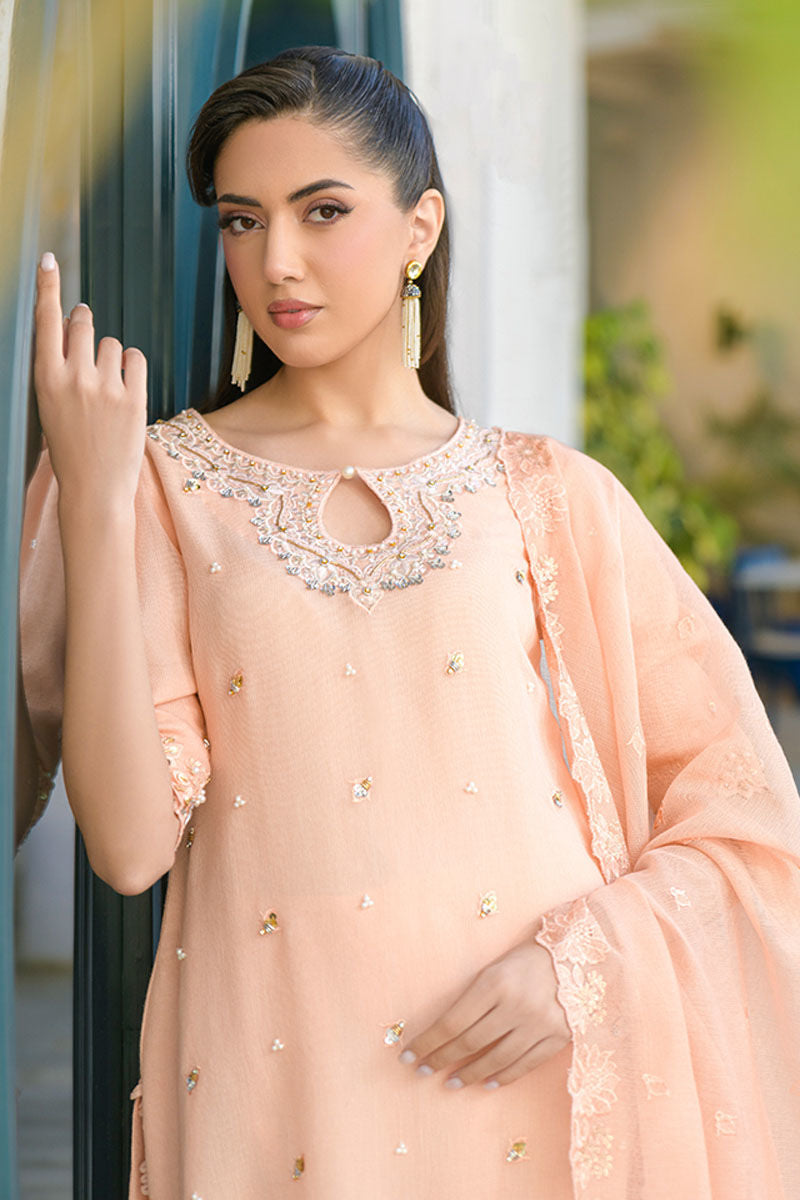 Fatima Khan | La Fleur Eid Edit | Peach Buzz by Fatima Khan - Designer Dress - Type: Ladies Clothes - Available at Libayah - 100% Original