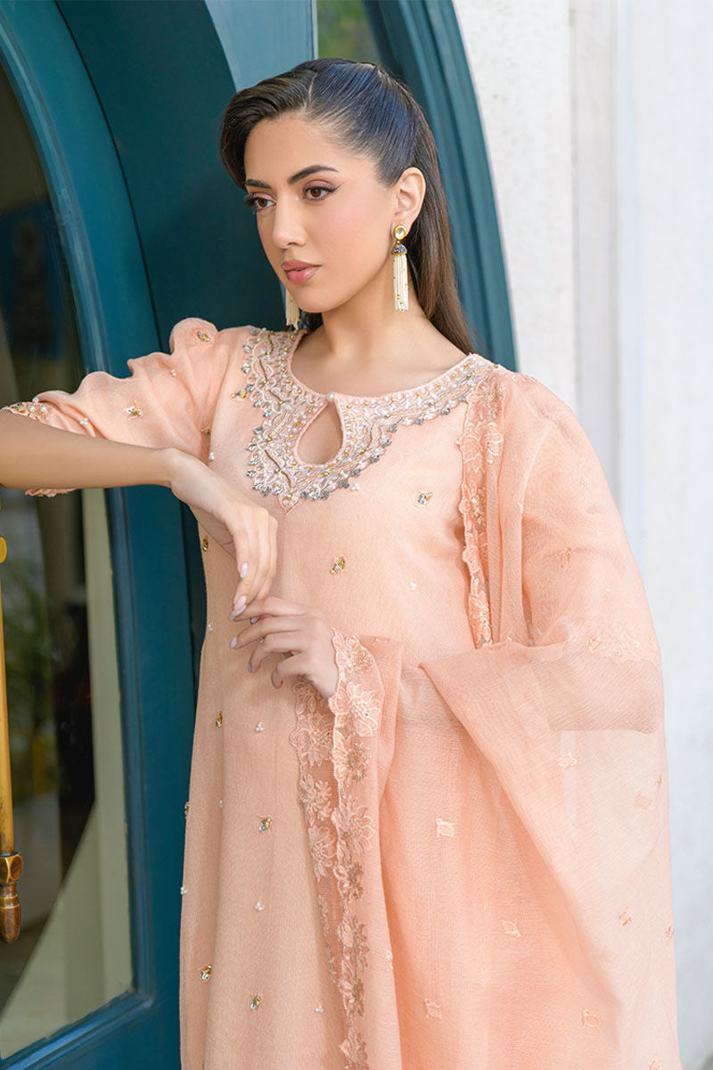 Fatima Khan | La Fleur Eid Edit | Peach Buzz by Fatima Khan - Designer Dress - Type: Ladies Clothes - Available at Libayah - 100% Original