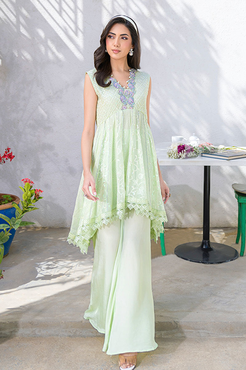 Fatima Khan | La Fleur Eid Edit | Pale Pistachio by Fatima Khan - Designer Dress - Type: Ladies Clothes - Available at Libayah - 100% Original