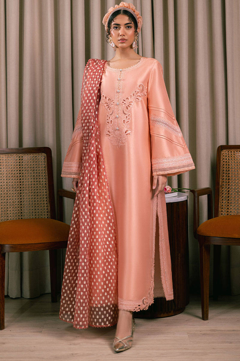 MNR | Chaye Coffee Luxury Pret | Peach Delight by MNR - Designer Dress - Type: Ladies Clothes - Available at Libayah - 100% Original