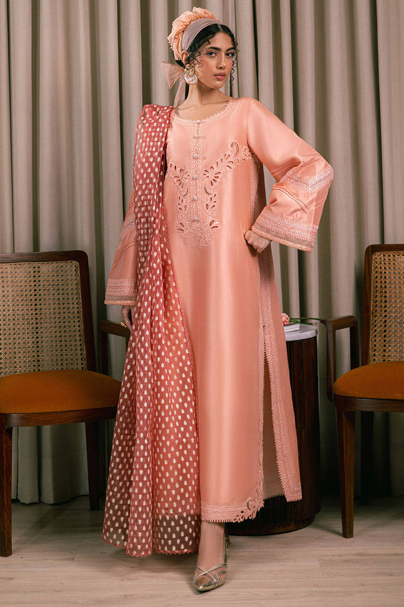 MNR | Chaye Coffee Luxury Pret | Peach Delight by MNR - Designer Dress - Type: Ladies Clothes - Available at Libayah - 100% Original