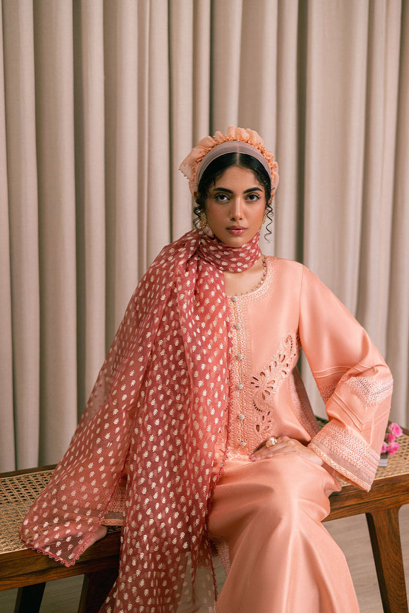 MNR | Chaye Coffee Luxury Pret | Peach Delight by MNR - Designer Dress - Type: Ladies Clothes - Available at Libayah - 100% Original