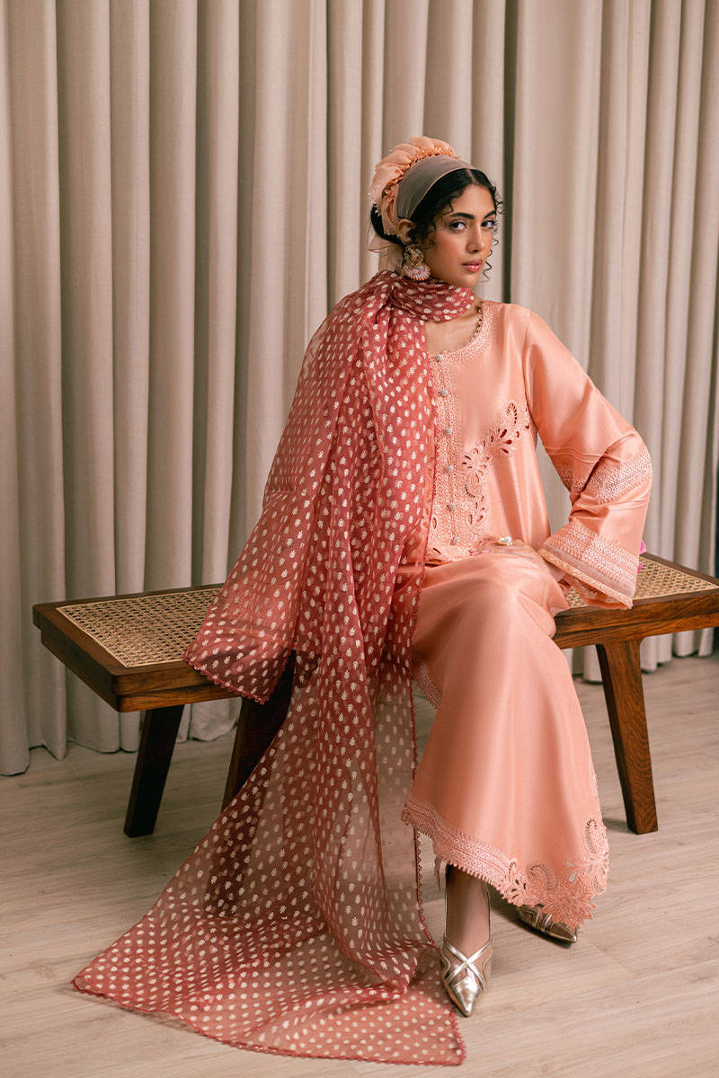 MNR | Chaye Coffee Luxury Pret | Peach Delight by MNR - Designer Dress - Type: Ladies Clothes - Available at Libayah - 100% Original