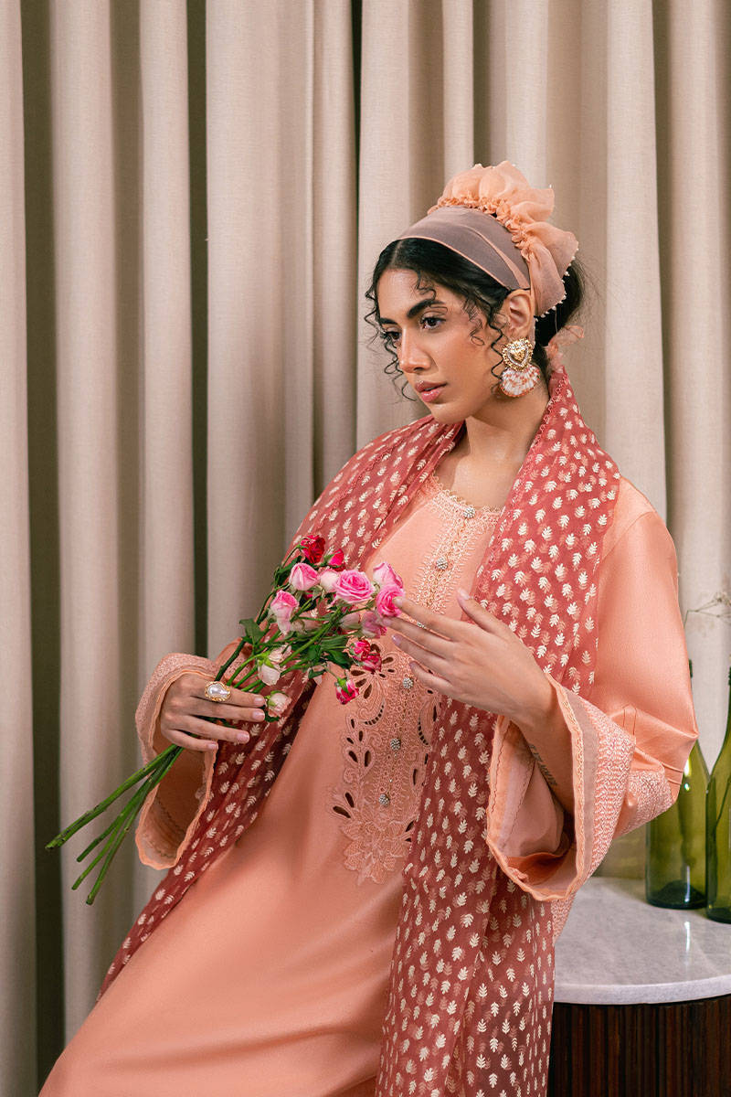 MNR | Chaye Coffee Luxury Pret | Peach Delight by MNR - Designer Dress - Type: Ladies Clothes - Available at Libayah - 100% Original