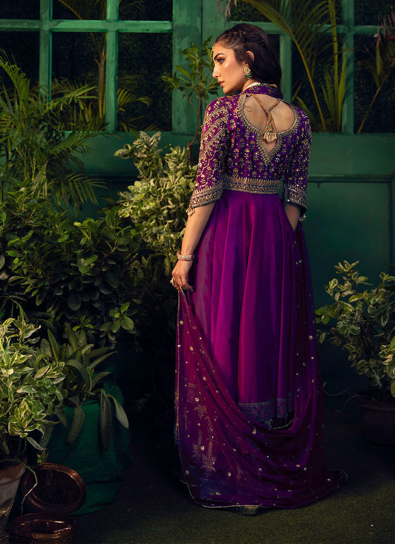 Farah Talib Aziz | Designer Picks 24 | NEDA AUBERGINE KALIDAAR by Farah Talib Aziz - Designer Dress - Type: Ladies Clothes - Available at Libayah - 100% Original