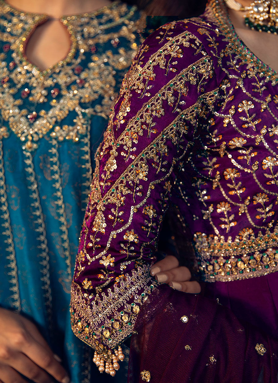 Farah Talib Aziz | Designer Picks 24 | NEDA AUBERGINE KALIDAAR by Farah Talib Aziz - Designer Dress - Type: Ladies Clothes - Available at Libayah - 100% Original