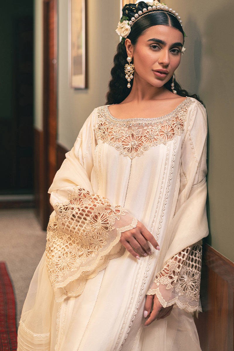 MNR | Chaye Coffee Luxury Pret | Snowy Whisper by MNR - Designer Dress - Type: Ladies Clothes - Available at Libayah - 100% Original