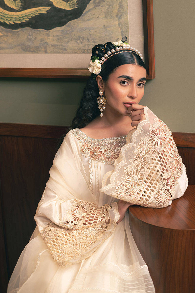 MNR | Chaye Coffee Luxury Pret | Snowy Whisper by MNR - Designer Dress - Type: Ladies Clothes - Available at Libayah - 100% Original