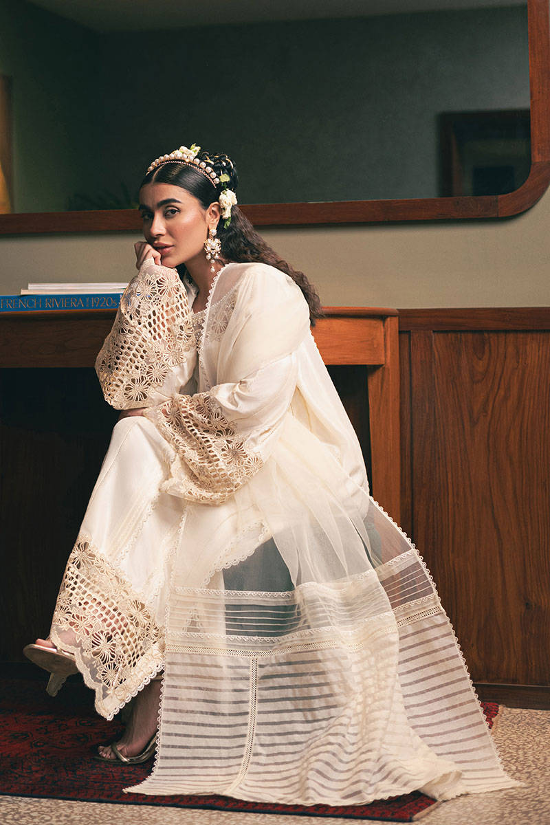 MNR | Chaye Coffee Luxury Pret | Snowy Whisper by MNR - Designer Dress - Type: Ladies Clothes - Available at Libayah - 100% Original