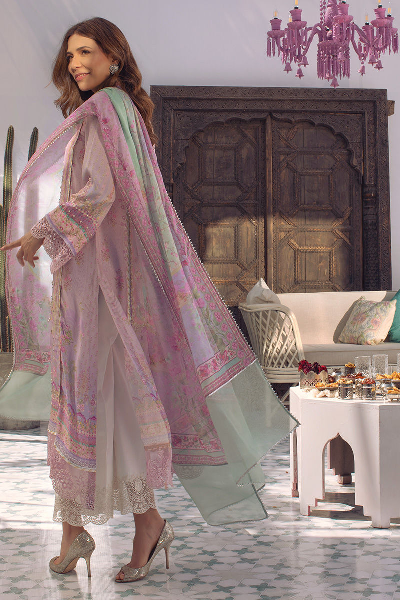Ansab Jahangir | Digital Silk | Lilac Paisley by Ansab Jahangir - Designer Dress  - Type : Ladies Clothes - Available at Libayah - 100% Original 