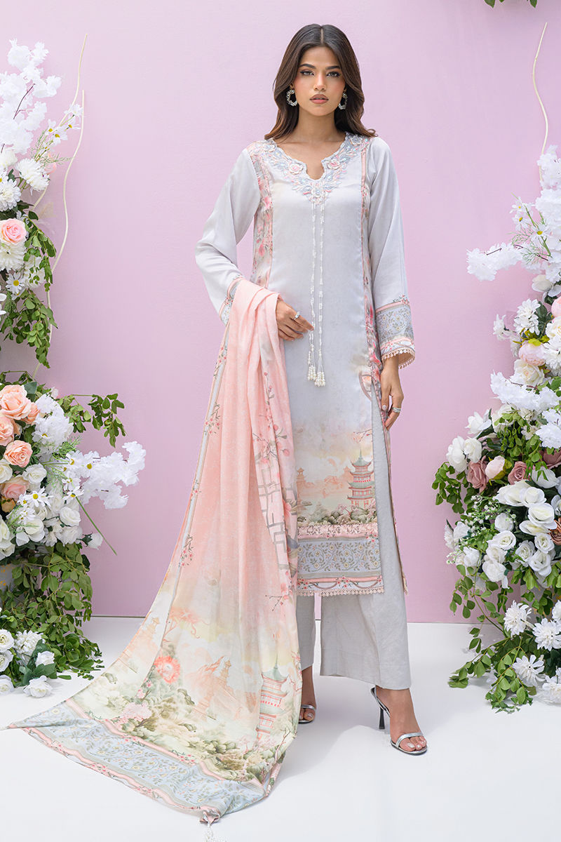 Fatima Khan | Eid Digital Silk Prints | Oriental Haze by Fatima Khan - Designer Dress - Type: Ladies Clothes - Available at Libayah - 100% Original