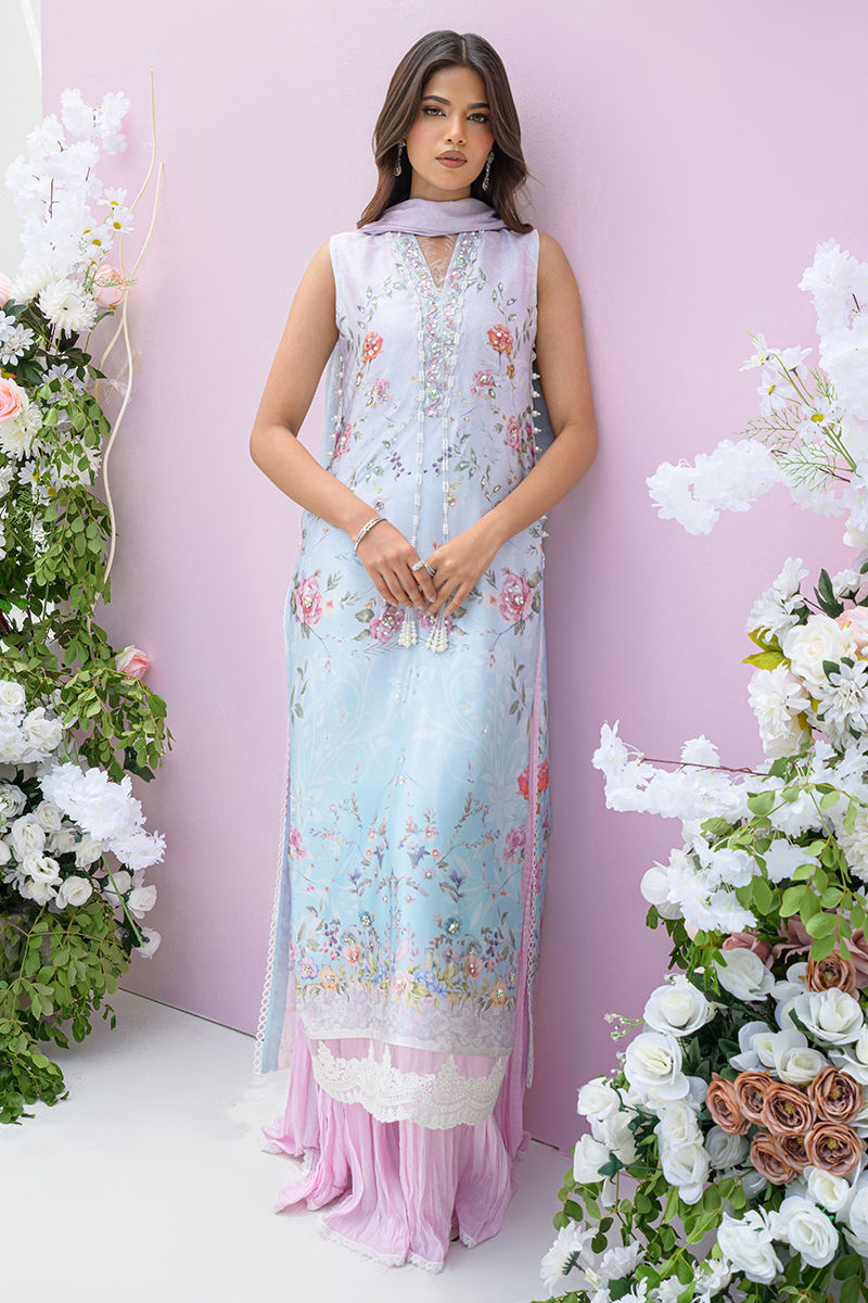 Fatima Khan | Eid Digital Silk Prints | Skye by Fatima Khan - Designer Dress - Type: Ladies Clothes - Available at Libayah - 100% Original