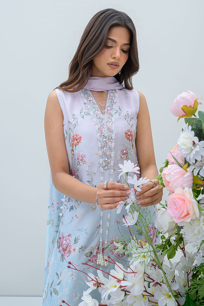 Fatima Khan | Eid Digital Silk Prints | Skye by Fatima Khan - Designer Dress - Type: Ladies Clothes - Available at Libayah - 100% Original