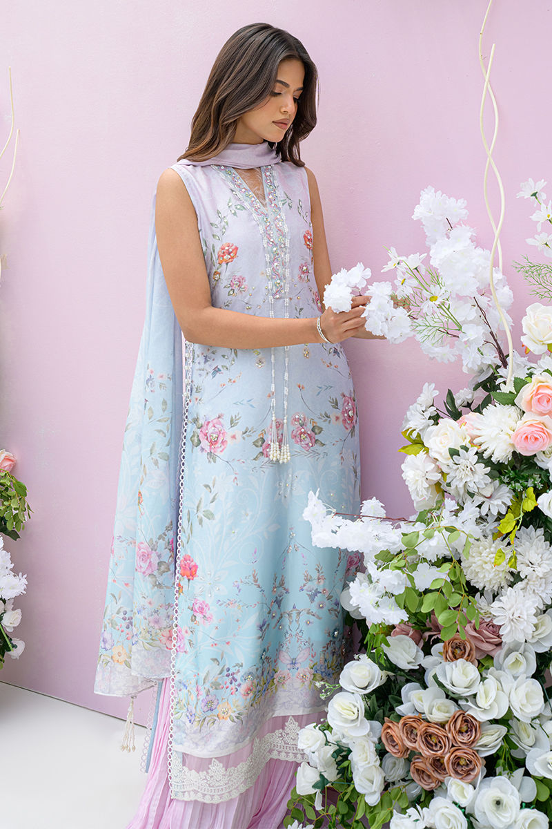 Fatima Khan | Eid Digital Silk Prints | Skye by Fatima Khan - Designer Dress - Type: Ladies Clothes - Available at Libayah - 100% Original