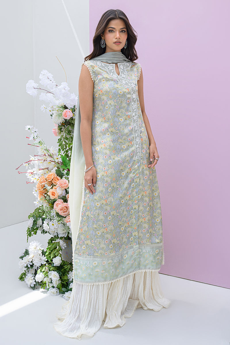 Fatima Khan | Eid Digital Silk Prints | Dandelions by Fatima Khan - Designer Dress - Type: Ladies Clothes - Available at Libayah - 100% Original