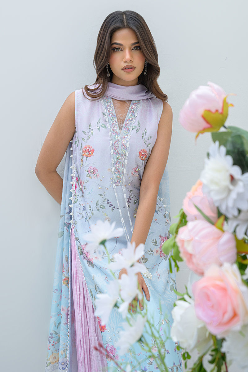 Fatima Khan | Eid Digital Silk Prints | Skye by Fatima Khan - Designer Dress - Type: Ladies Clothes - Available at Libayah - 100% Original