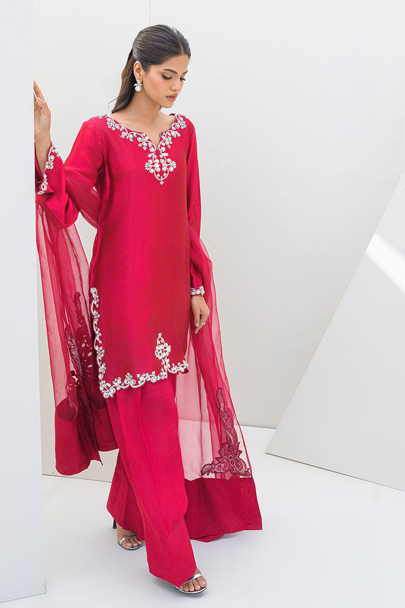 Fatima Khan | Serene Eid Luxe Pret | Ruby Rouge by Fatima Khan - Designer Dress - Type: Ladies Clothes - Available at Libayah - 100% Original