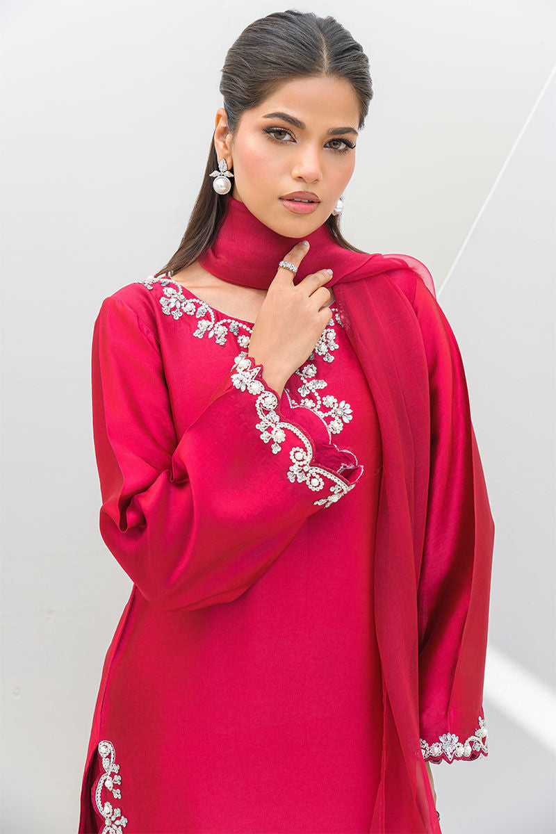 Fatima Khan | Serene Eid Luxe Pret | Ruby Rouge by Fatima Khan - Designer Dress - Type: Ladies Clothes - Available at Libayah - 100% Original