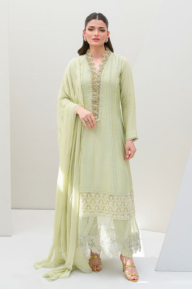 Fatima Khan | Serene Eid Luxe Pret | Honeydew Hue by Fatima Khan - Designer Dress - Type: Ladies Clothes - Available at Libayah - 100% Original