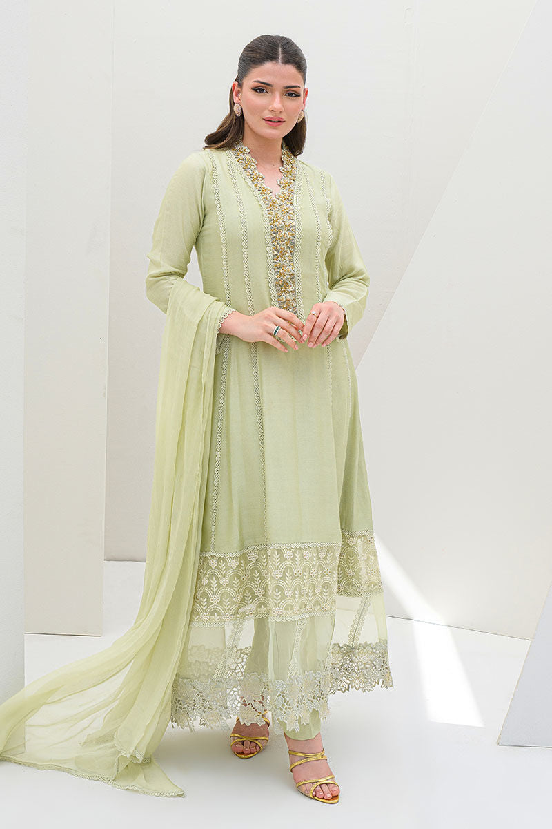Fatima Khan | Serene Eid Luxe Pret | Honeydew Hue by Fatima Khan - Designer Dress - Type: Ladies Clothes - Available at Libayah - 100% Original