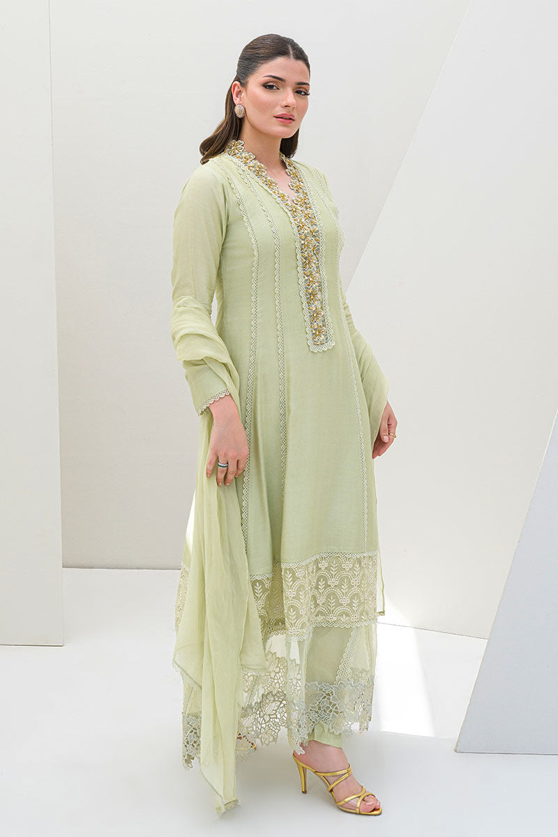 Fatima Khan | Serene Eid Luxe Pret | Honeydew Hue by Fatima Khan - Designer Dress - Type: Ladies Clothes - Available at Libayah - 100% Original