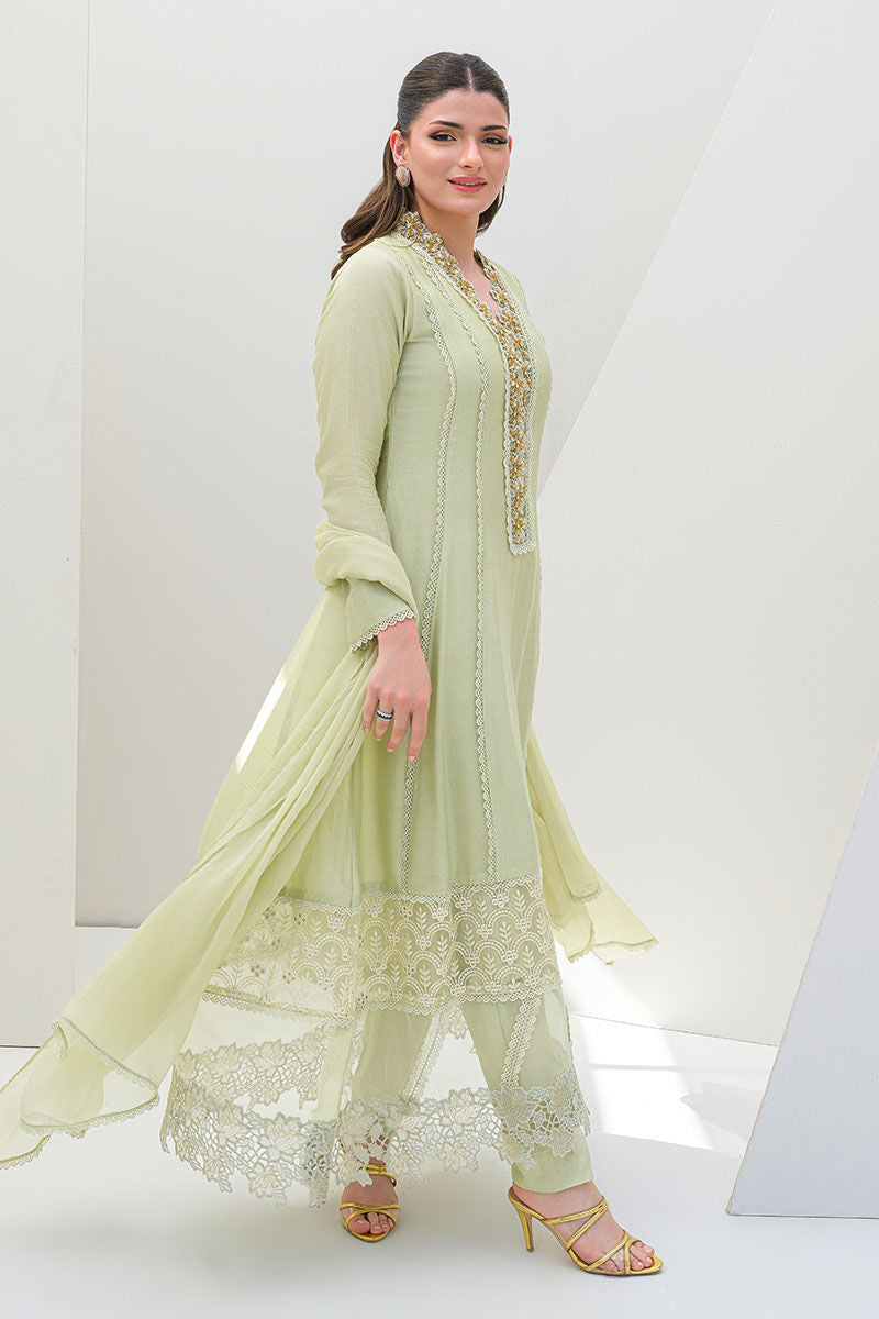 Fatima Khan | Serene Eid Luxe Pret | Honeydew Hue by Fatima Khan - Designer Dress - Type: Ladies Clothes - Available at Libayah - 100% Original