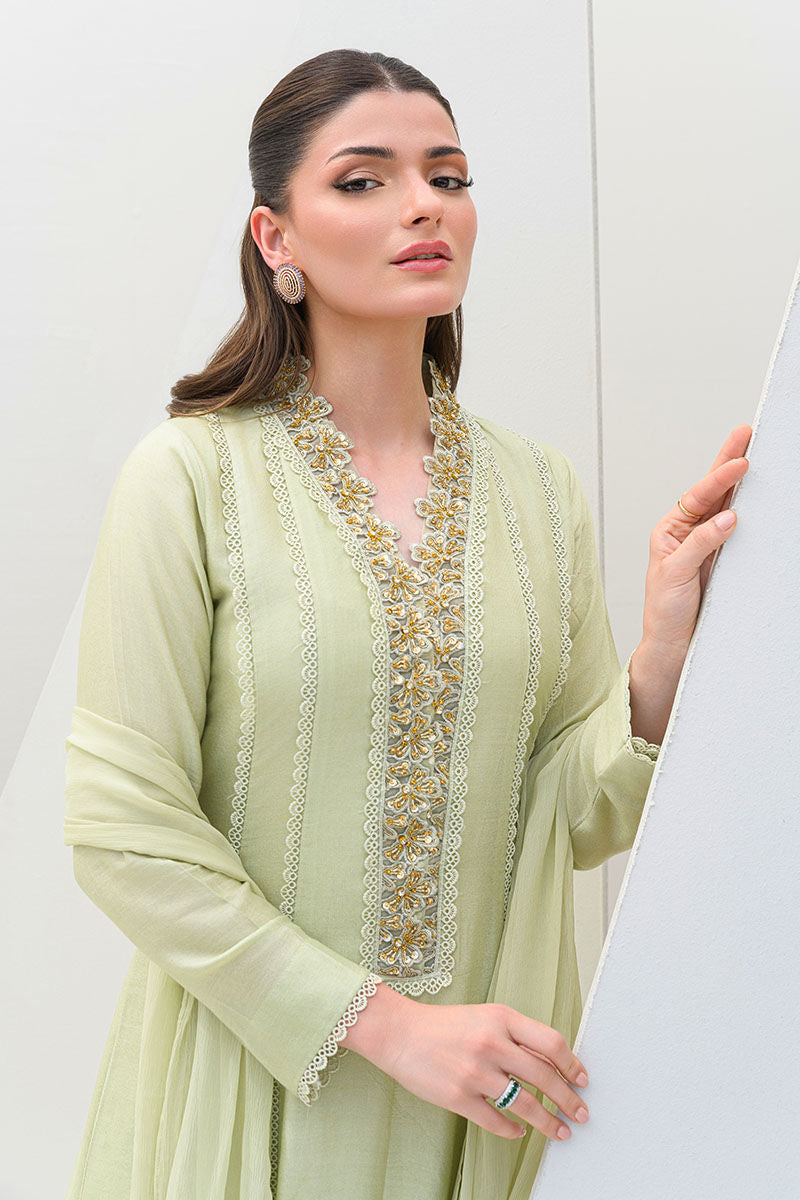 Fatima Khan | Serene Eid Luxe Pret | Honeydew Hue by Fatima Khan - Designer Dress - Type: Ladies Clothes - Available at Libayah - 100% Original