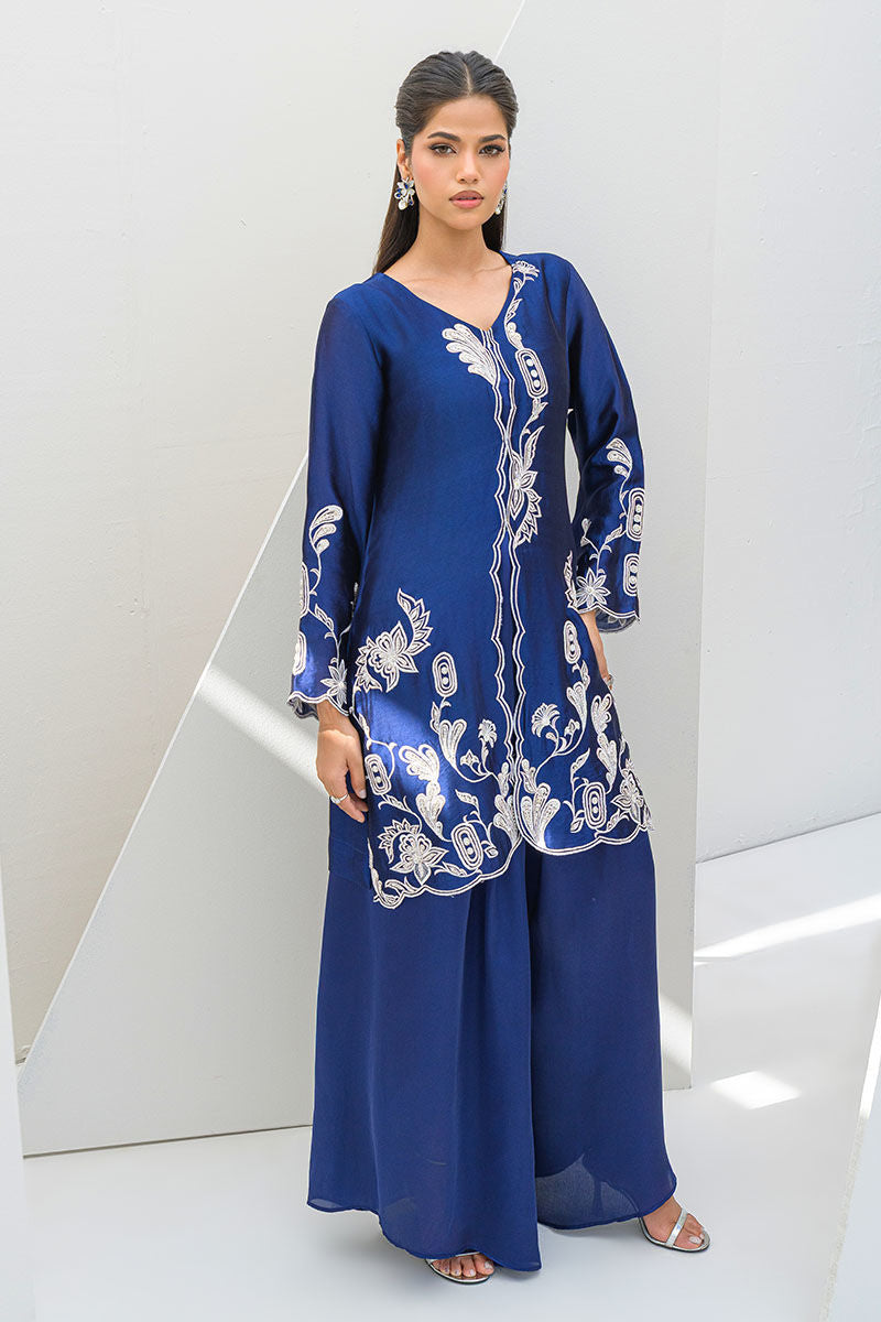 Fatima Khan | Serene Eid Luxe Pret | Blue Noir by Fatima Khan - Designer Dress - Type: Ladies Clothes - Available at Libayah - 100% Original