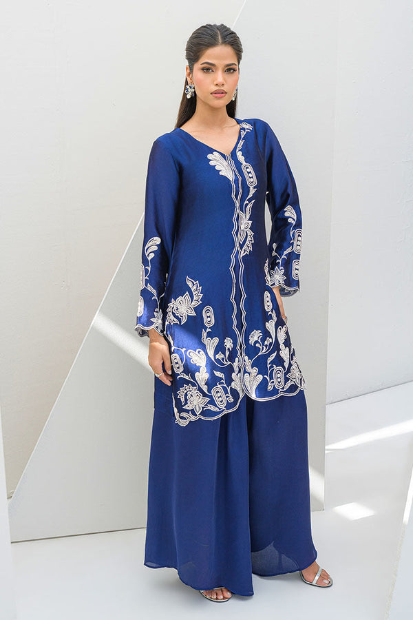 Fatima Khan | Serene Eid Luxe Pret | Blue Noir by Fatima Khan - Designer Dress - Type: Ladies Clothes - Available at Libayah - 100% Original