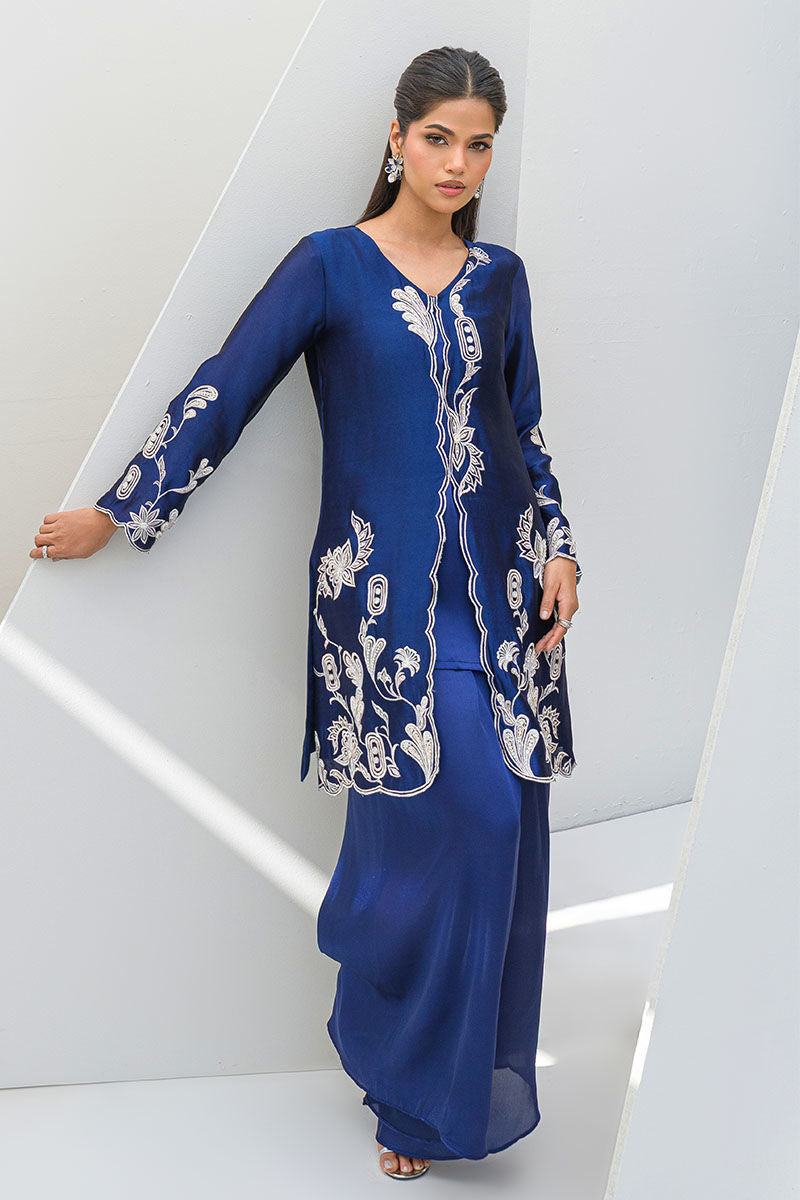 Fatima Khan | Serene Eid Luxe Pret | Blue Noir by Fatima Khan - Designer Dress - Type: Ladies Clothes - Available at Libayah - 100% Original