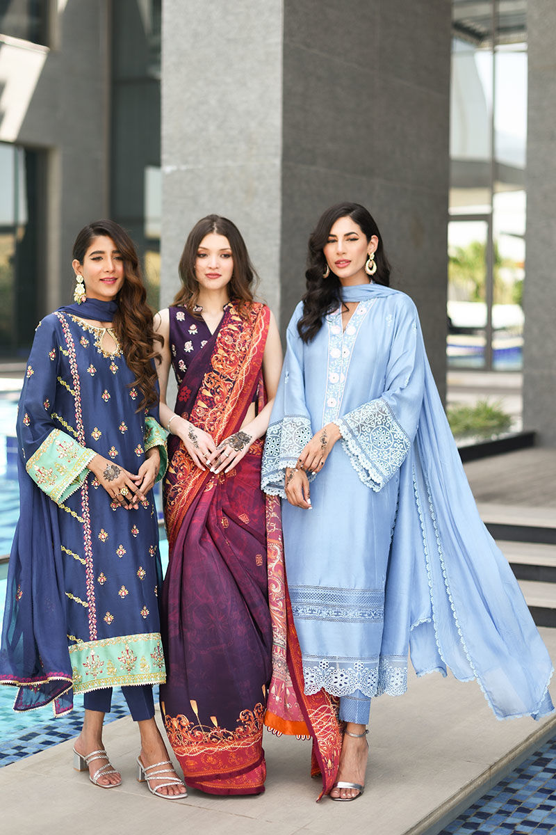 Ansab Jahangir | Luxury Silk Pret | BLUE SAPPHIRE by Ansab Jahangir - Designer Dress - Type: Ladies Clothes - Available at Libayah - 100% Original