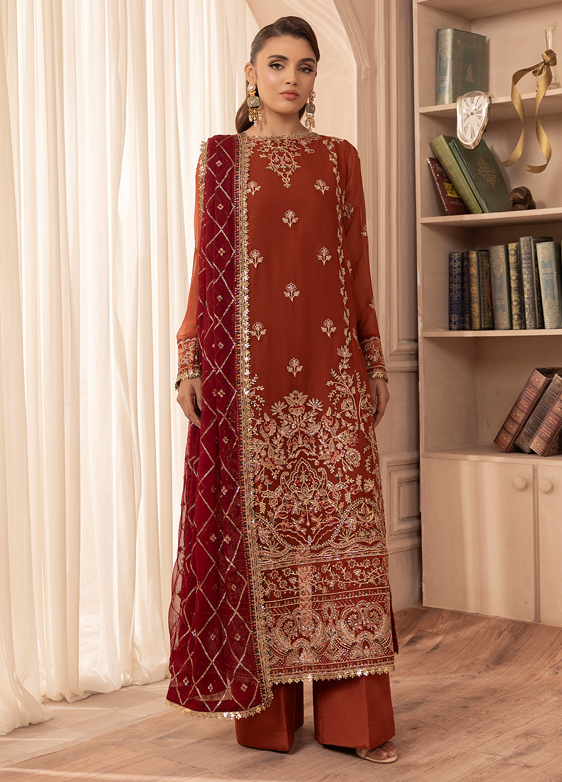 Sahane | Elyssa Festive Chiffon | CT-19007 Dune - ELYSSA by Sahane - Designer Dress - Type: Ladies Clothes - Available at Libayah - 100% Original