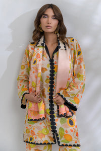 Fatima Khan | FK Prints | Breezy Papaya by Fatima Khan - Designer Dress  - Type : Ladies Clothes - Available at Libayah - 100% Original 