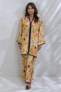 Fatima Khan | FK Prints | Breezy Papaya by Fatima Khan - Designer Dress  - Type : Ladies Clothes - Available at Libayah - 100% Original 