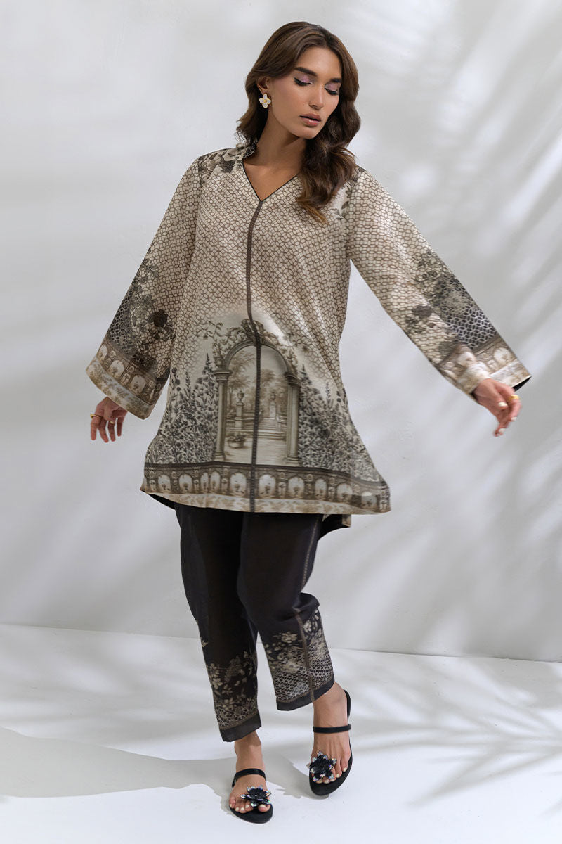 Fatima Khan | FK Prints | Roman Ties by Fatima Khan - Designer Dress  - Type : Ladies Clothes - Available at Libayah - 100% Original 