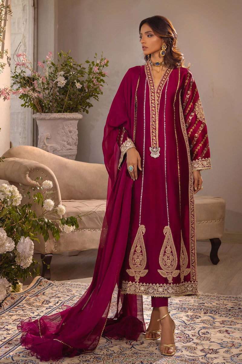 Annus Abrar | Designer Picks 24 | VISAAL CRANBERRY-SHIRT AND DUPATTA by Annus Abrar - Designer Dress - Type: Ladies Clothes - Available at Libayah - 100% Original
